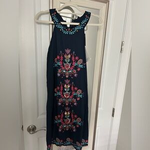 New w tags sleeveless embroidered dress